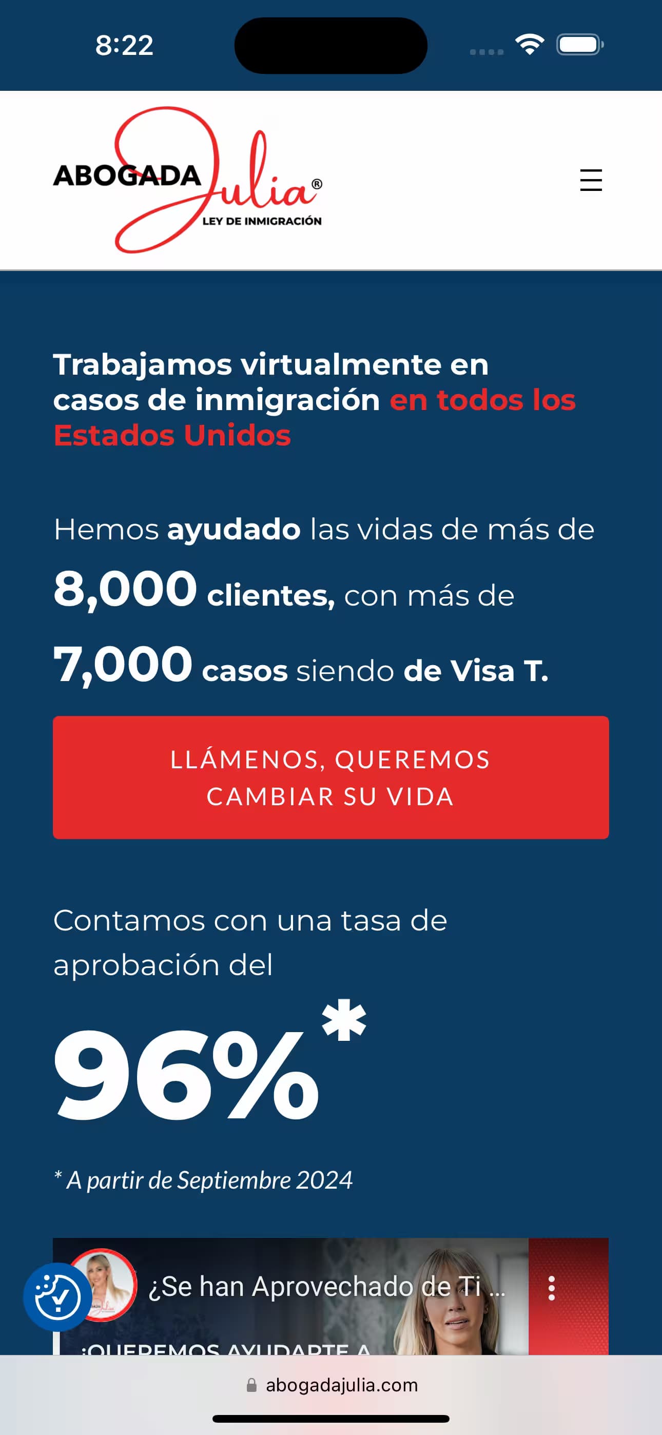 Mobile Screenshot of Immigration Lawyer CMS Website